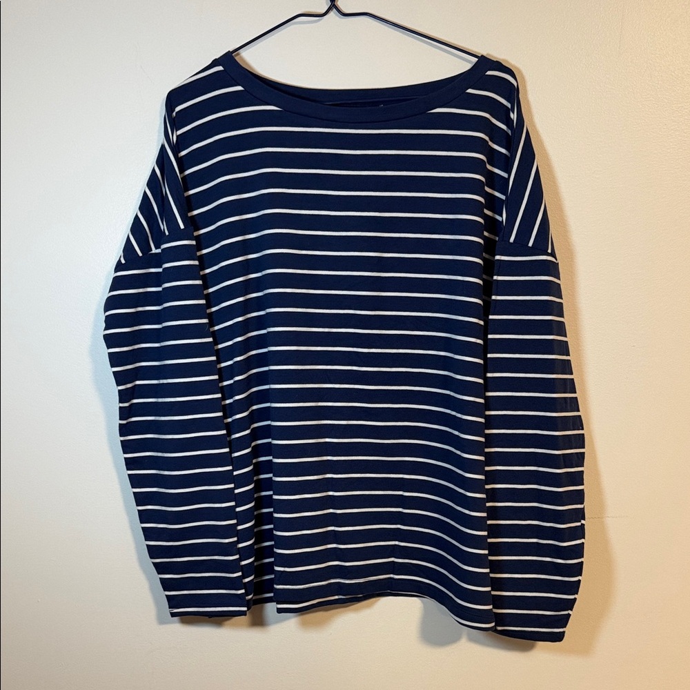 BB Dakota Navy and White Striped Top